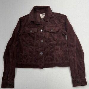 SO‎ Junior's XS Brown Cozy Corduroy Long Sleeve Button Jacket Vintage Y2K NWT